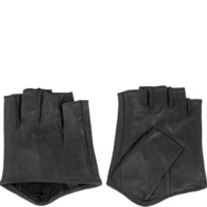 Karl Lagerfeld Black Leather Gloves